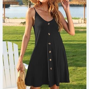 Black Button-Down Women's Dress